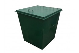 Контейнер металлический с крышкой 0,75 куба для соли или песка