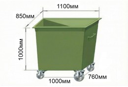 Контейнер металлический 0,85 м3 (евроформа) на колесах