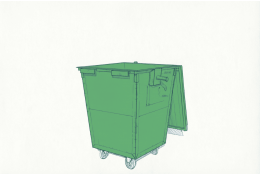 Контейнер металлический 0,5 м3 на колесах, с крышкой