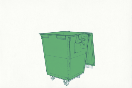 Контейнер металлический 0,5 м3 на колесах, с крышкой