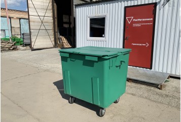Контейнер металлический для мусора объём 1,1 м3 (евроформа)