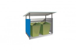 Контейнерная площадка для мусора с крышей на 2 контейнера