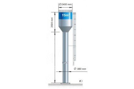 ВБР 15м3 опора - 9м диаметр 980мм